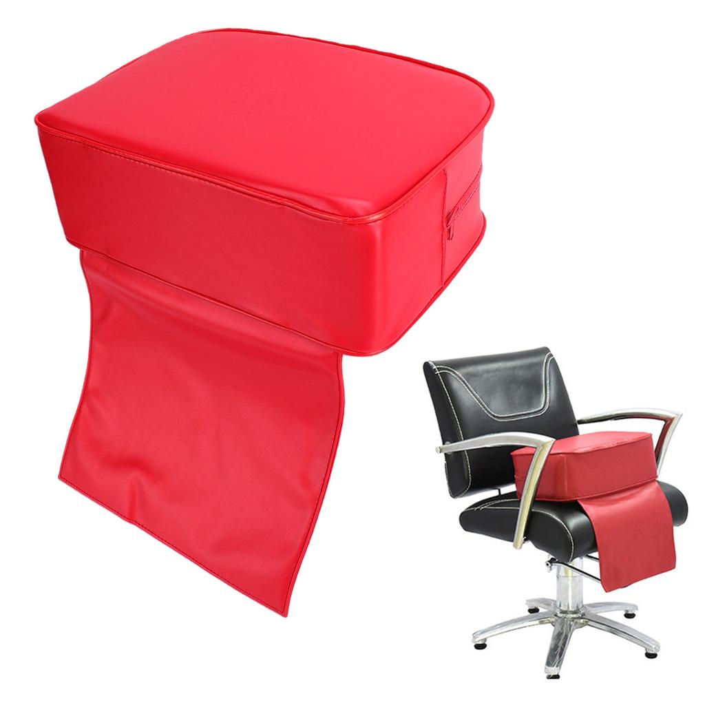 Child Hairdressing Chair Cushion PU Thickened Soft Barber Chair   Pad Small Size Red