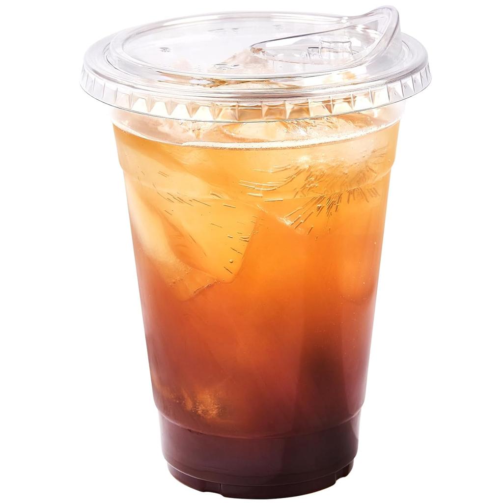 20OZ Clear Plastic Cups Lids and Straws for Iced Coffee Cups Disposable Smoothie Cups for Cold Drink Free BPA Crystal Plastic