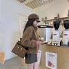 Lamb wool coat women's autumn short Korean version top long sleeve imitation lamb wool stand-up collar small coat