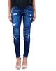 Skinny Denim Jeans Ženy Ceruzka Nohavice Dámske Tenké skladané diery Strečové Sexy džínsové nohavice