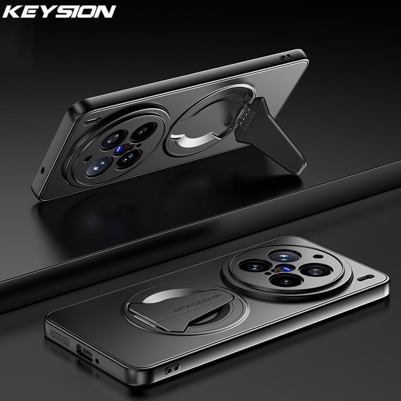 

KEYSION Магнитный чехол для телефона для VIVO X200 Pro 5G X200 FE Металлическая краска Вертикальная подставка Ударопрочная задняя крышка для VIVO X100 Pro for VIVO X200