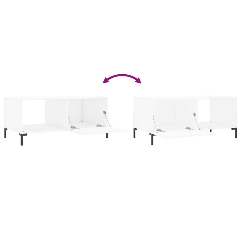  Coffee Table, White, 90x50x40 Cm, Wood-based Material