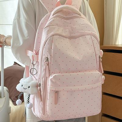 Zaino Piccolo Fresco a Pois Ondulati per Ragazze delle Superiori Zaino Leggero per Studenti delle Medie Zaino Semplice