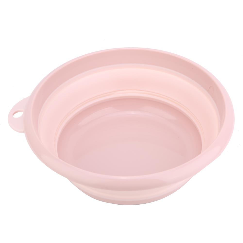 Ciotola Pieghevole da Viaggio per Campeggio all'Aperto Cucina Plastica Pieghevole Vasca per Piatti;rosa: