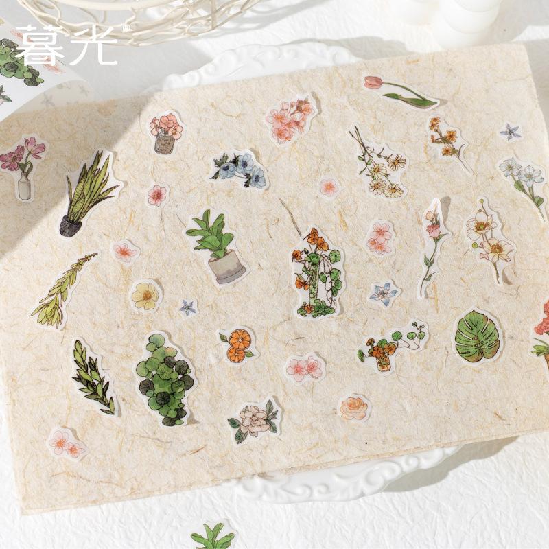 6*200cm 1roll Cute Pastry & Flower Plant Tape, Scenery-Making Stickers for DIY Journal Decoration