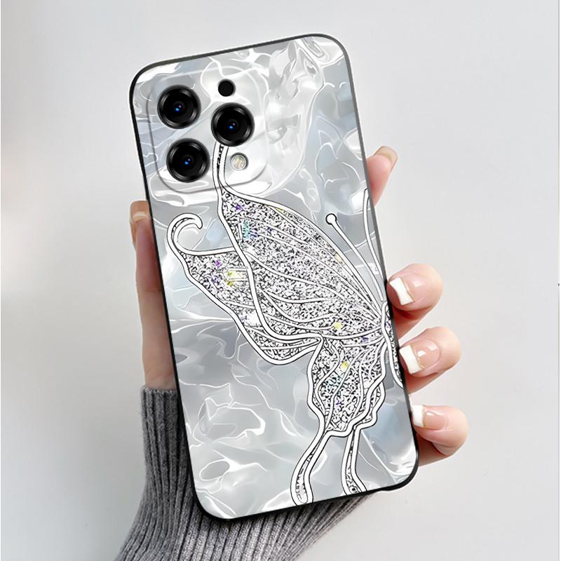Printed Phone Case For DooGee N55/N55 Plus/N55 Pro Funda Capa Soft Silicone Black Shell Cover Cute Flower Cartoon Casing Coque