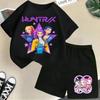 Moda Informal Estampado 3D Infantil Ola Coreana Cazador de Demonios Película Dibujos Animados Niños y Niñas Conjunto de Manga Corta