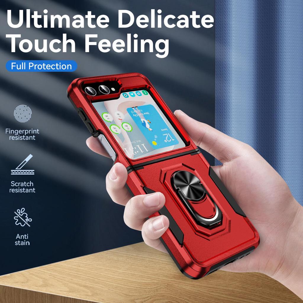 Samsung Z Flip6 Protective Case with Ring Holder - Full Coverage