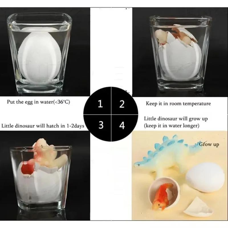 New 10pcs/set Magic Hatching Growing Dinosaur Add Water Grow Egg Animal Breeding Process Educational Teaching Funny Toy For Gift