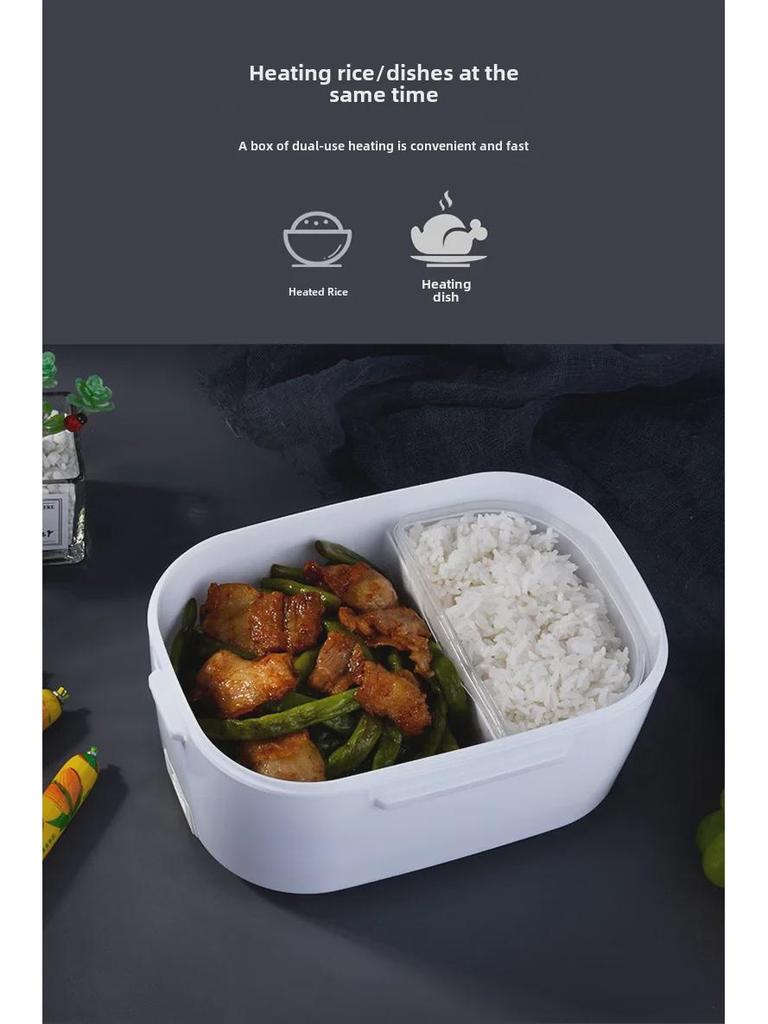 Portable Electric Lunch Box with Self-Heating and Rechargeable Features for Car and Home Use