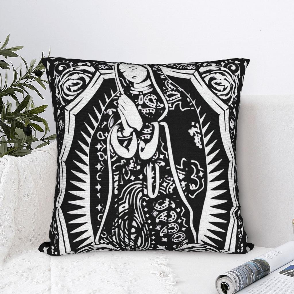 Virgin Mary Cherubs Rose Pillow Case Comfy Pillow Cover For Sofa Home Decor Cute Funny Pillowcases