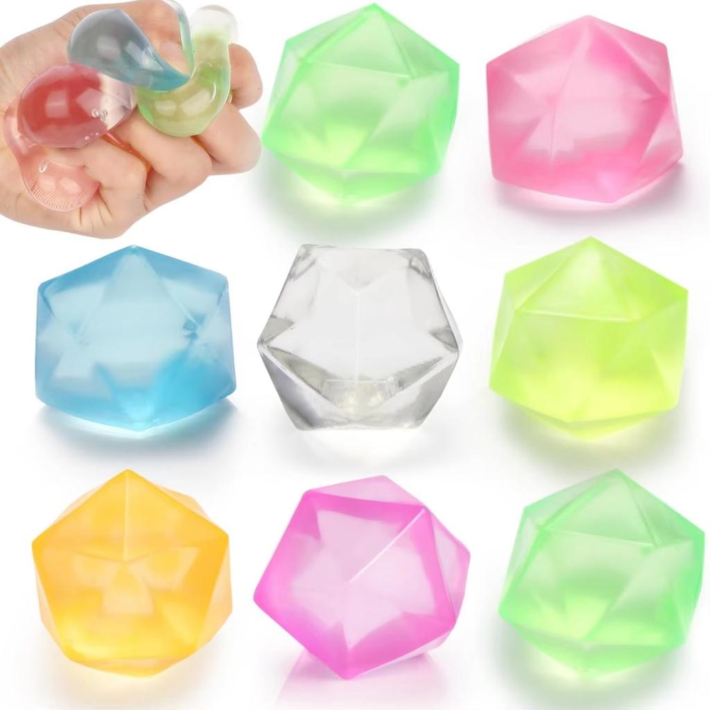 4 Rozmiary Zabawki do Ściskania Odstresowujące Kostki Lodu - Miękkie Zabawki Sensoryczne na Lęk i Nerwowe Ruchy - Upominki Imprezowe dla Dzieci i Dorosłych