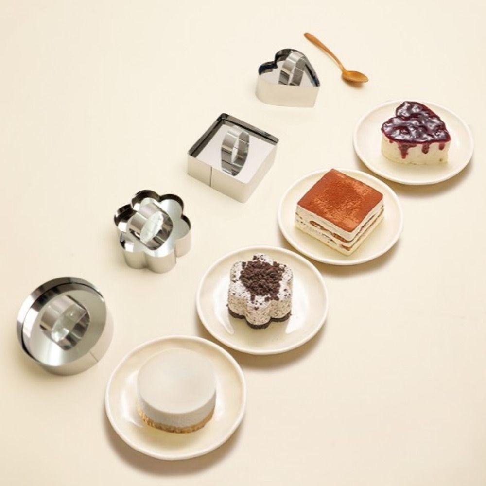 4Pcs Stainless Steel Cake Ring Mold Reusable Cooking Ring Mousse Mold  Baking Mousse Desserts