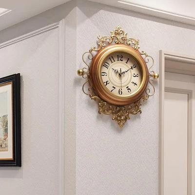 American Living Room Clock Creative Hanging Timepiece Retro Artistic Wall Decor Silent Stylish Clock Perfect for Stylish Homes