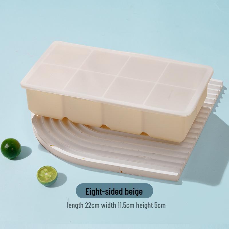 Square Silicone Ice Cube Tray with Lid - Small, Food-Grade Kitchen Ice Mold