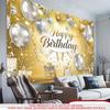 1pc 2D Birthday Theme Backdrop Banner Balloons Gift Box Design Living Room Bedroom Garden Scene Birthday Party Indoor Outdoor Decor Photo