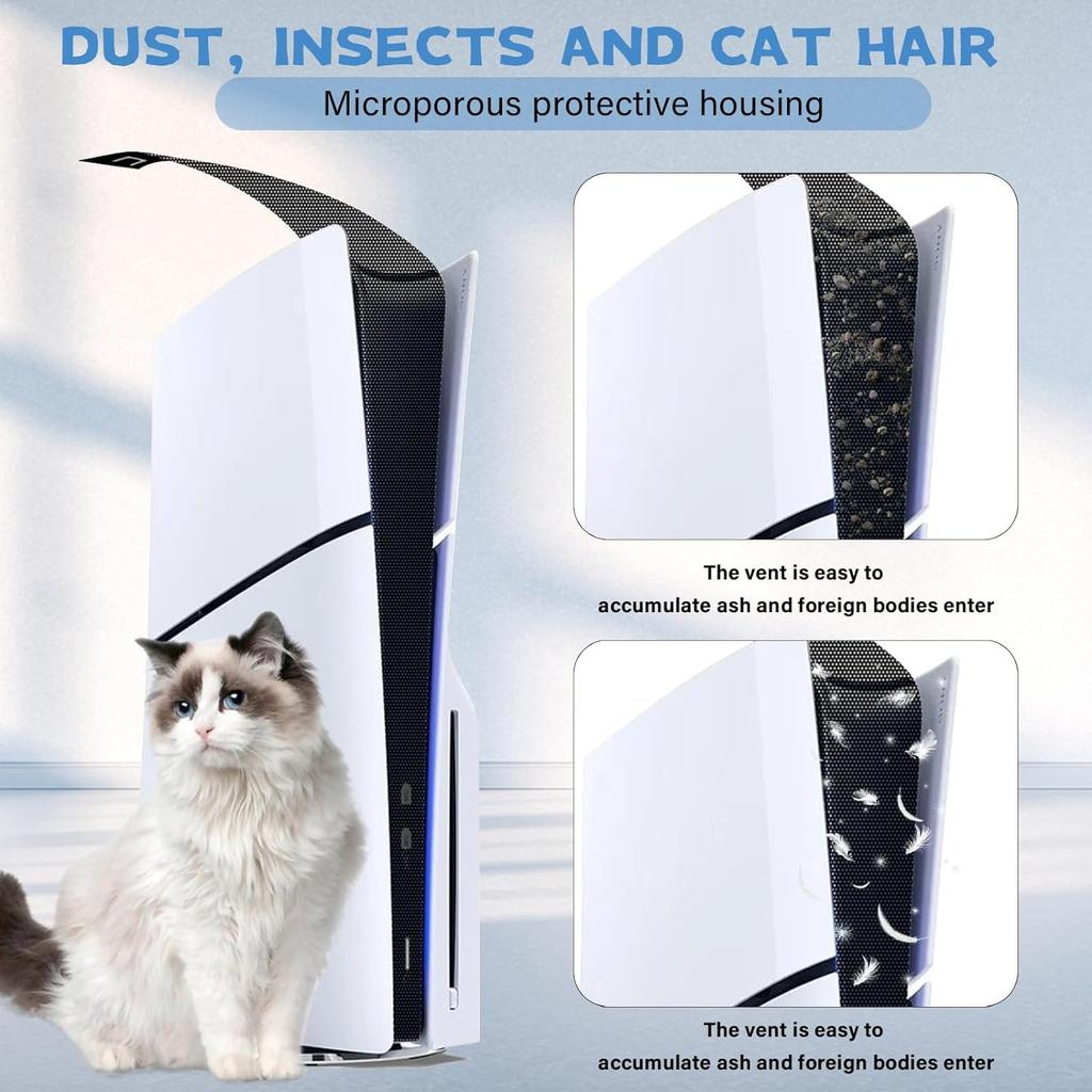 RDFJ PS5 Series Dust Catcher Dustproof Cover for PS5 PS5 SLIM and Dirt Prevention with Dustproof Net [New] (for Series) - Scratch, Dust,