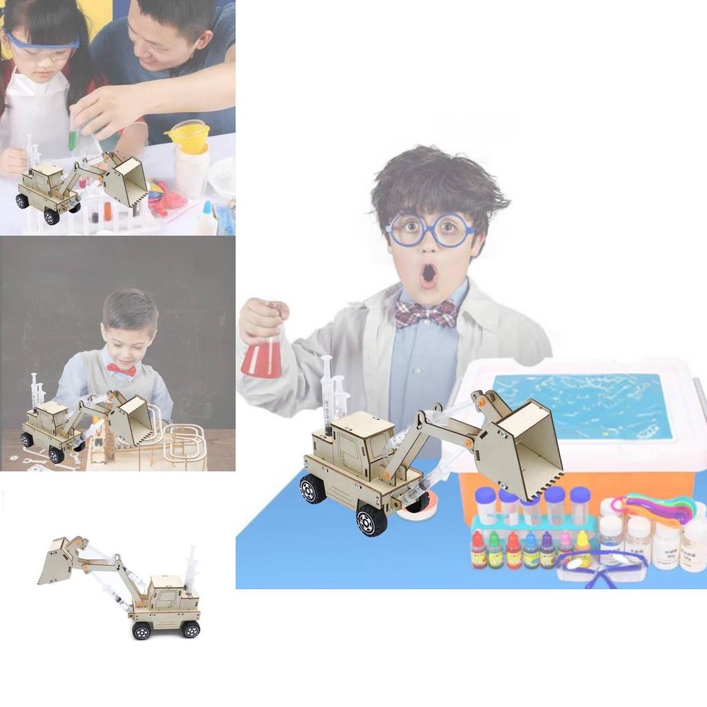 Hydraulic Excavator Material Kit For Elementary School Steam Science Diy Large Children Wooden Building Set