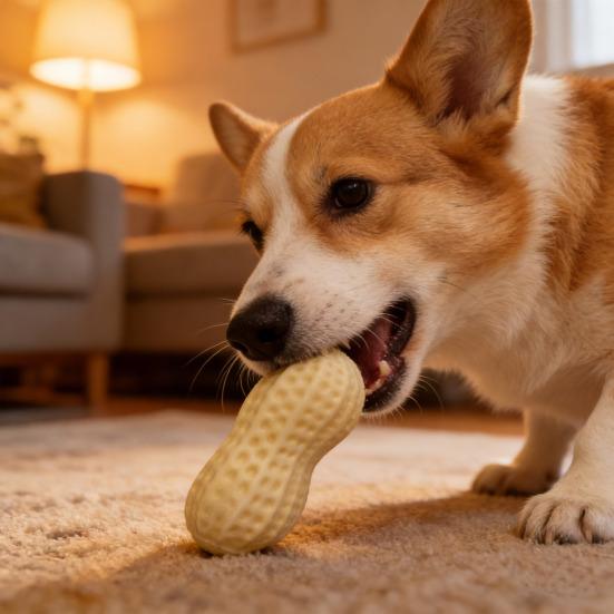 Dog Chew Toy Peanut Shaped Dental Health Toy Puppy Teething Toy for Aggressive Chewers Small to Large Dogs Teeth Cleaning