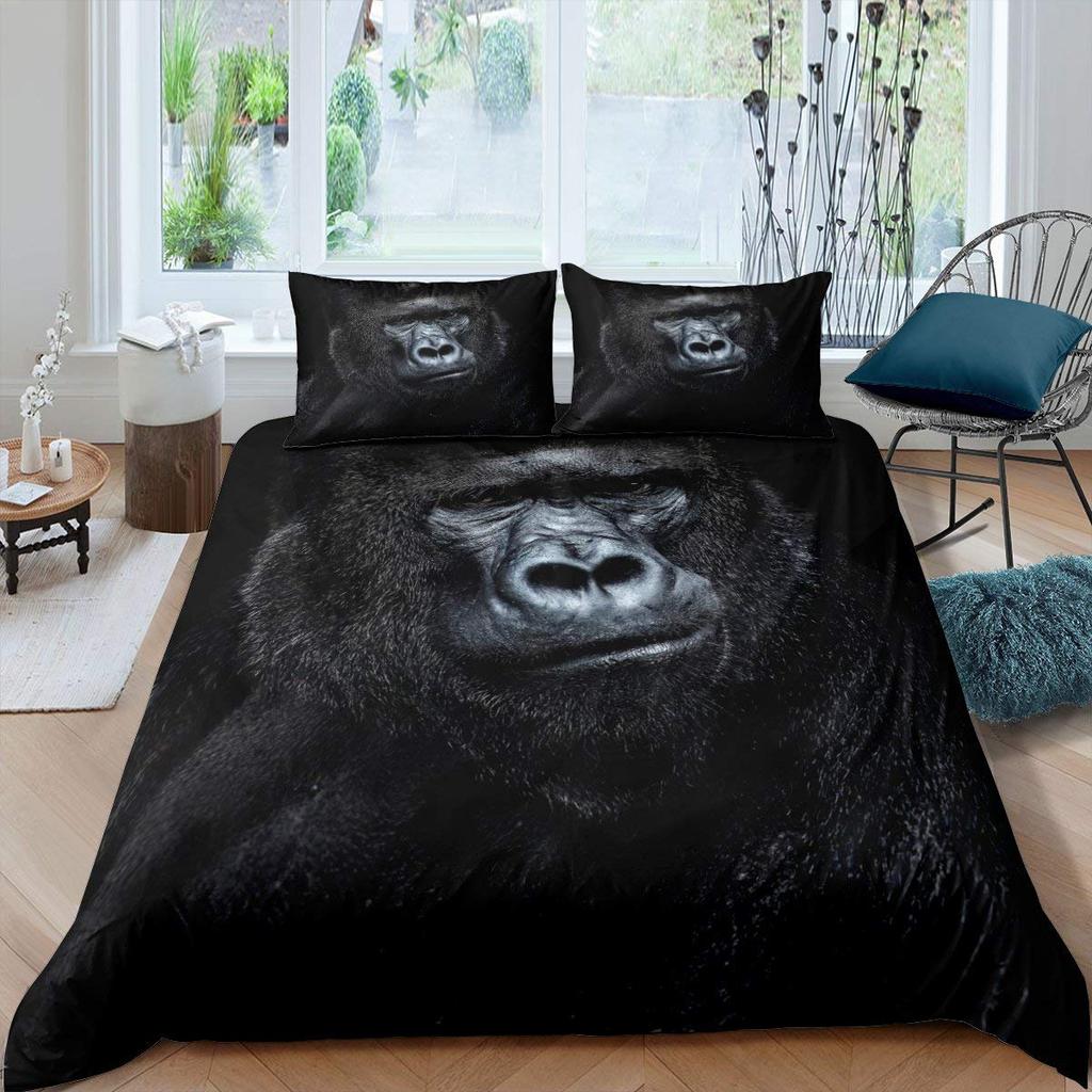 Monkey Duvet Cover SetMonkey Bedding Set Full Queen SizeCute Monkey Comforter CoverCartoon Animal Comforter Cover Set 2/3pcs