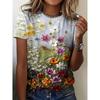 Women's T Shirt Floral Graphic Plants Vintage Stylish Classic Short Sleeve Crew Neck Tee Regular Tops Vacation Wear Print Summer