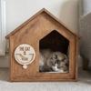 Natural Wood Cats Sign Reminder Cats Inside Outside Wall Hanging Decoration Door Sign For Pet Lover And Balcony Window