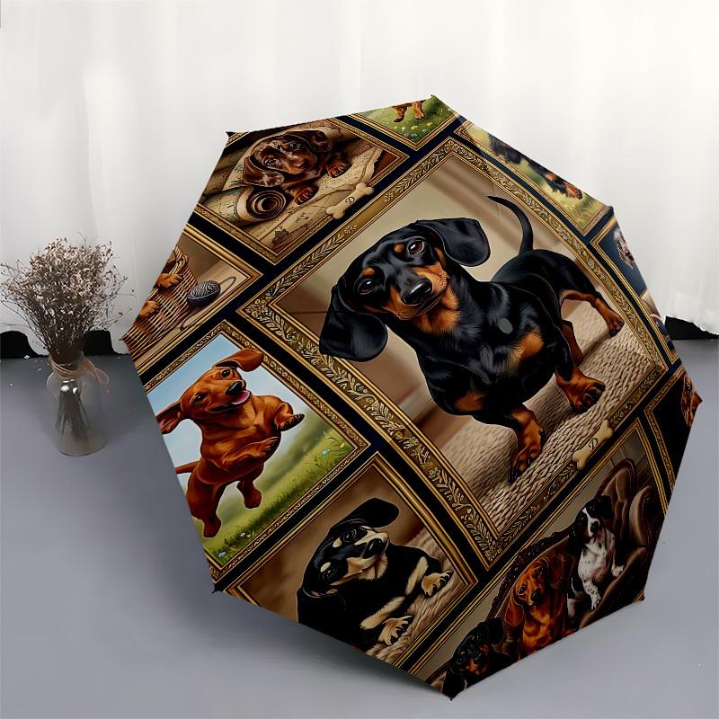 1PC Dachshund Umbrella-8-Rib Reinforced, Automatic Open, Lightweight & Durable, Fashion Accessory for Outdoor, Beach L0362