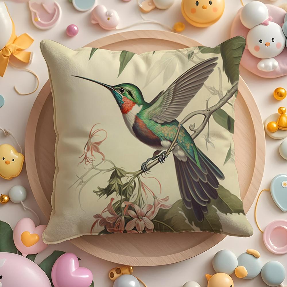 Vintage Floral Pillow Case Soft Plush Fabric DoubleSided Printed Cushion Cover Warm Winter Sofa Pillow Case