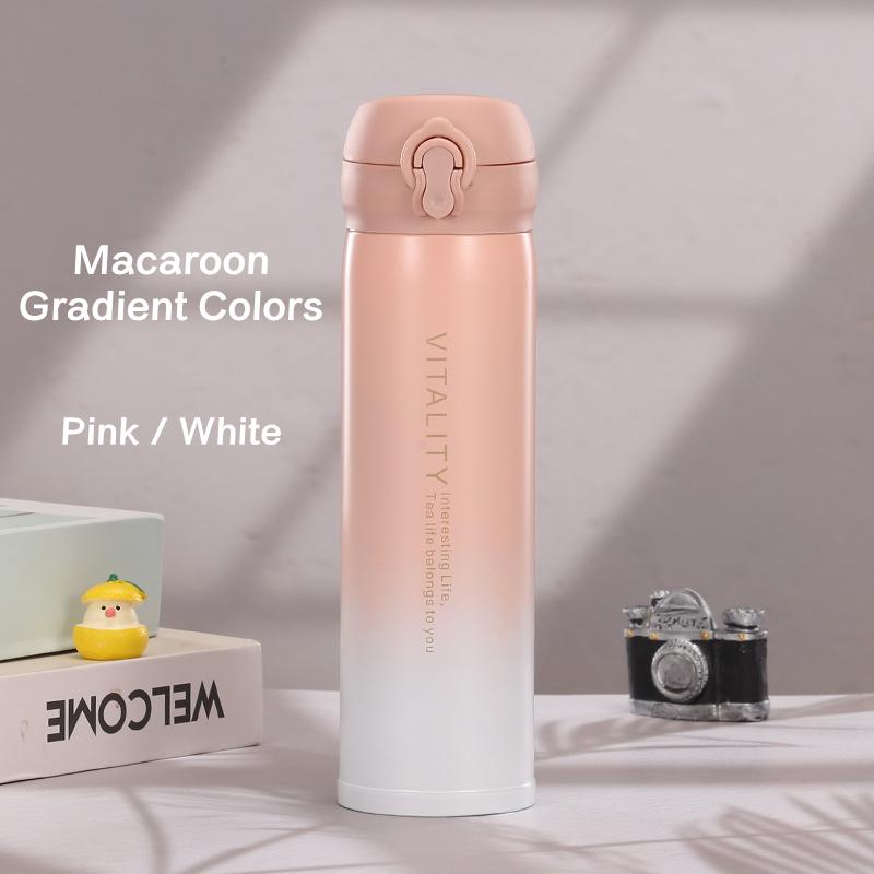 Gradient Color Portable Vacuum Water Bottle Office Stainless Steel Insulated Coffee Mug Insulated Mugs