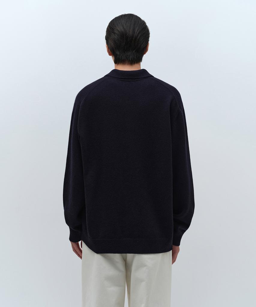 Musinsa Standard [Victoria Wool] Minimal Collared Knit [Navy]