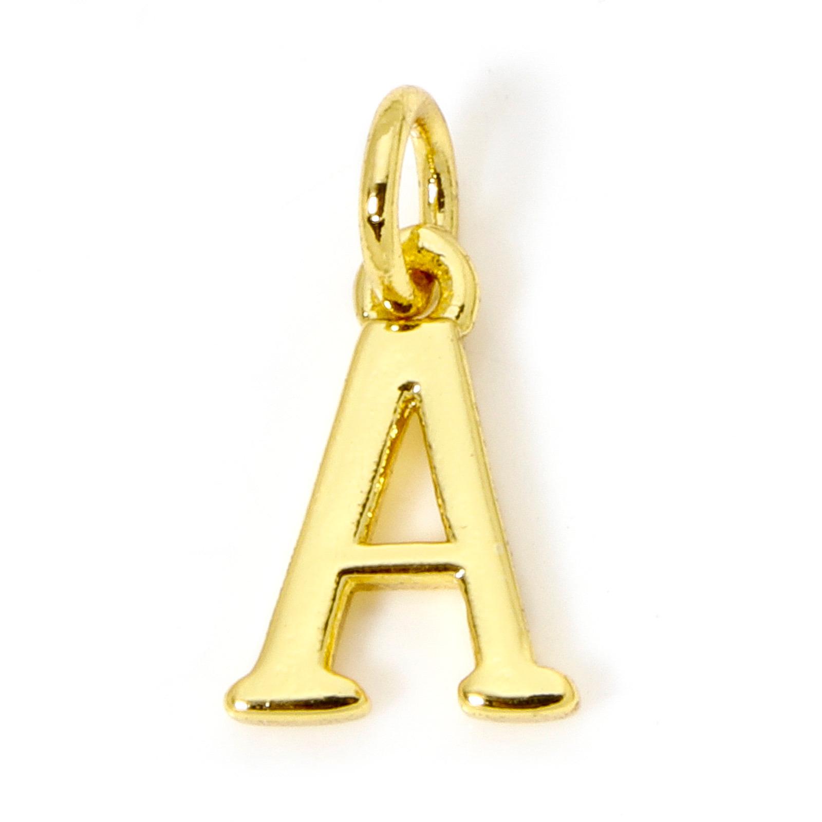

5 Piece Brass Charms 18K Gold Plated Capital Alphabet Initial 26 Letter A-Z Pendant DIY Necklace Personalized Jewelry