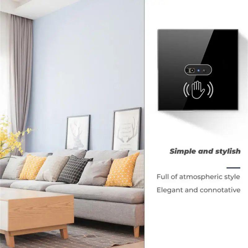 Modern LED PC Glass Screen Panel Wall Light Free Infrared Hand Wave Sensor Switch 10A WiFi 110V CN/GUA Origin