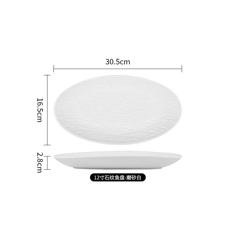 Japanese Black And White High-End Creative Dish Set Plate Ceramic Bowl Western Plate Steak Plate Ceramic Tableware