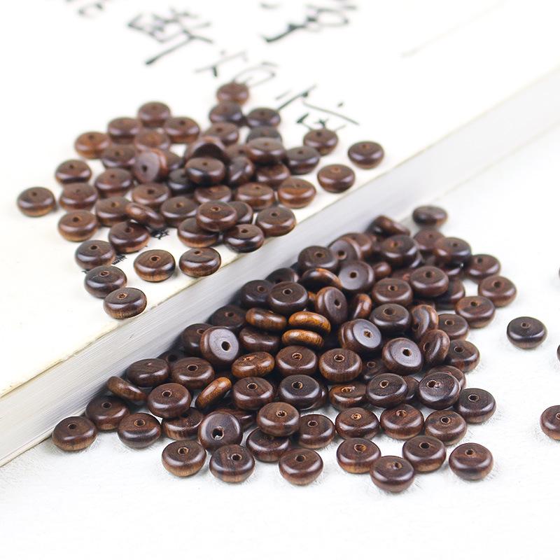 Schwarzes Rosenholz 3x8MM Abstandshalterperlen für DIY Buddhistische Armbänder - Natur Massivholz Schmuckzubehör