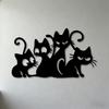 1pc 2D Flat Black Cat Playful Silhouette Wall Art for Living Room Bedroom Office Decoration