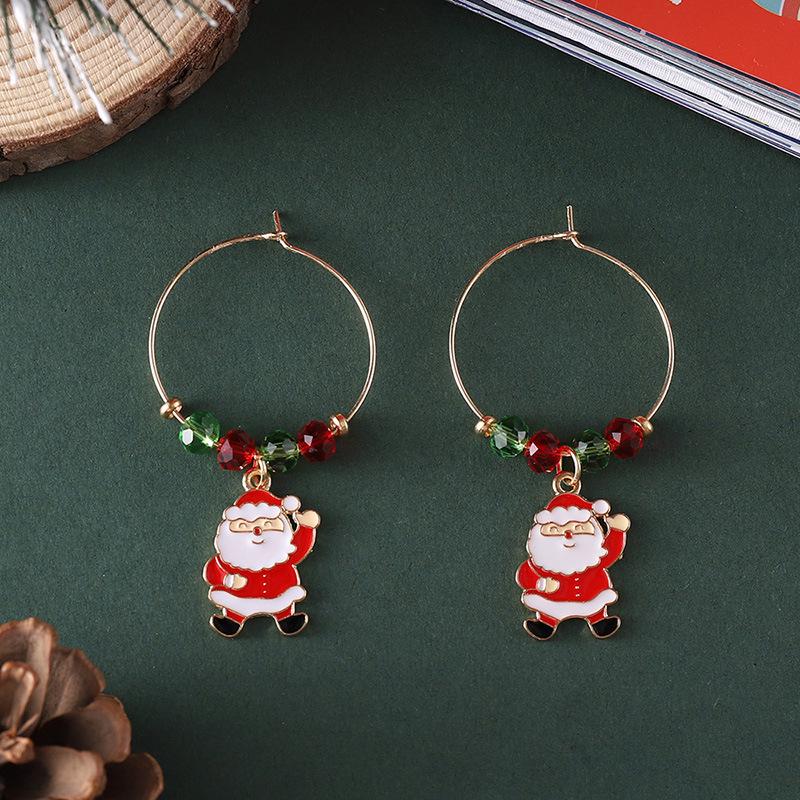 Minimalist Festive Beaded Christmas Earrings – Creative, Personalized Holiday Fashion