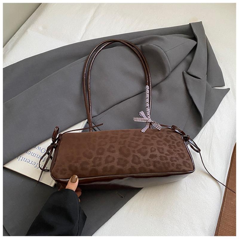 Retro Leopard Print Bag Women's Autumn New Niche Armpit Bag Fashionable High-value Simple Shoulder Bag Women