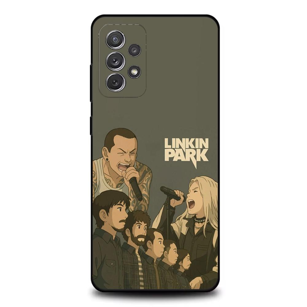 L-LinkinS Rock P-Park Phone Case For Samsung S25,S24,S21,S22,S23,S30,Ultra,S20,Plus,Fe,Lite,Note,10,9,5G Black Cover