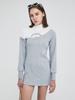 Ce Yeon Turtle Neck Double Layered Mini Dress Melange Gray