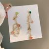 New Lovely Chinese Style Small Cat Folding Fan Flower Pear Pendant Asymmetry Earrings For Women Girls Charm Earring Jewelry Gift