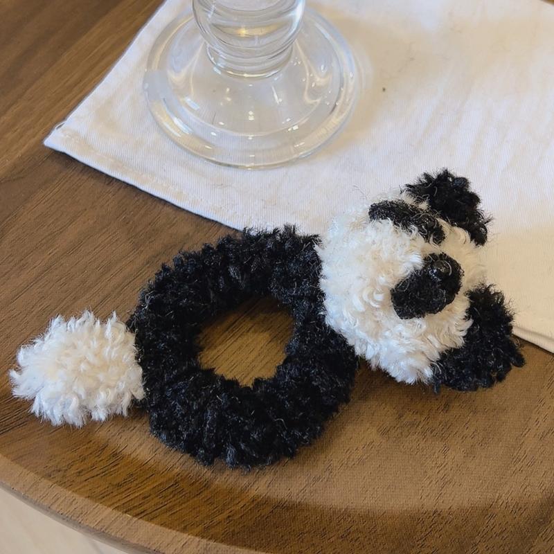 Plüsch-Panda-Form Haarspange/Haargummi/Stirnband Weihnachten Karneval Haargummi für Damen Teenager beim Fotografieren Rutschfest