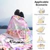 Unicorn Eyes Style Personalized Text Blanket Lightweight Customizable Blanket Soft & Cozy Suitable for Bedding Chair Seaside Bed Ideal for All Seasons