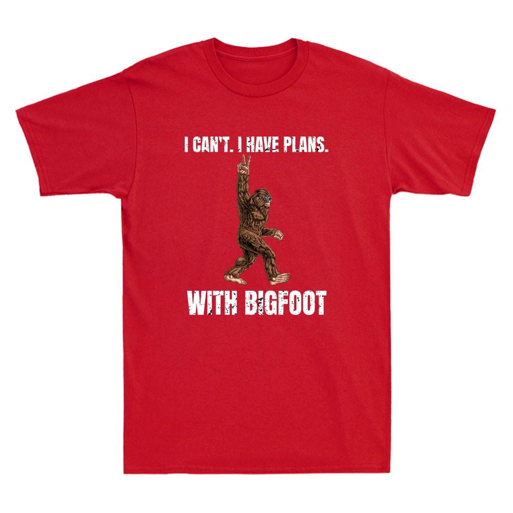I Cant I have Plans With Bigfoot Funny Sasquatch Graphic Vintage Unisexs TShirt