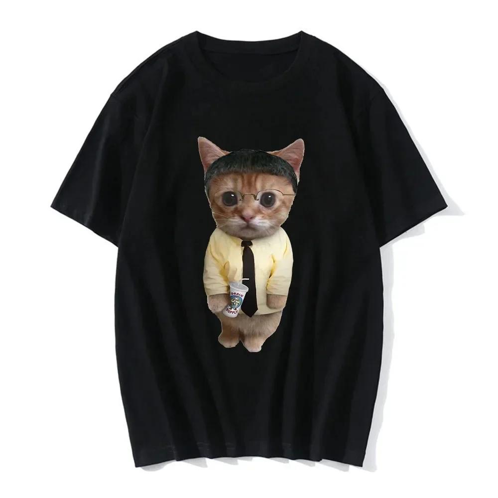 

Funny Cartoon Cats Short Sleeve Unisex Women Casual T Shirts Harajuku Loose Streetwear Top Women Clothes Pure Cotton Unisex Tshirt S