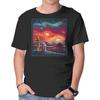 Unisex Crew Neck T-Shirt Starry Sunsets Graphic Short Sleeve Casual Tee
