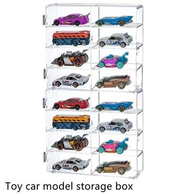 Átlátszó akril vitrin játékautókhoz - Tomica és Hot Wheels modellekhez