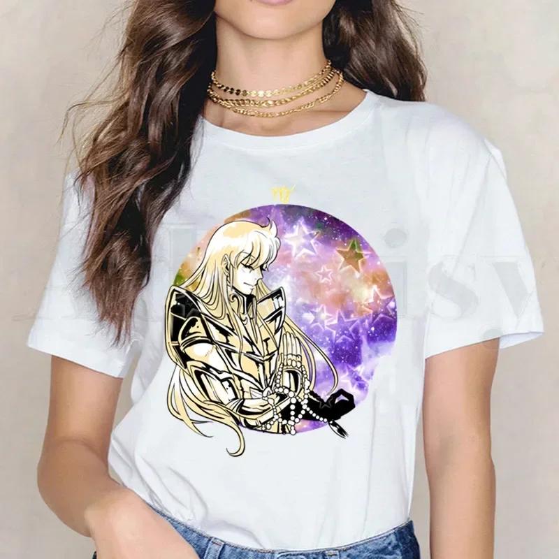 Saint Seiya Knights Of The Zodiac Burn Cosmos Short Sleeve Female Tops Harajuku VintageT Shirts Women's T-shirt