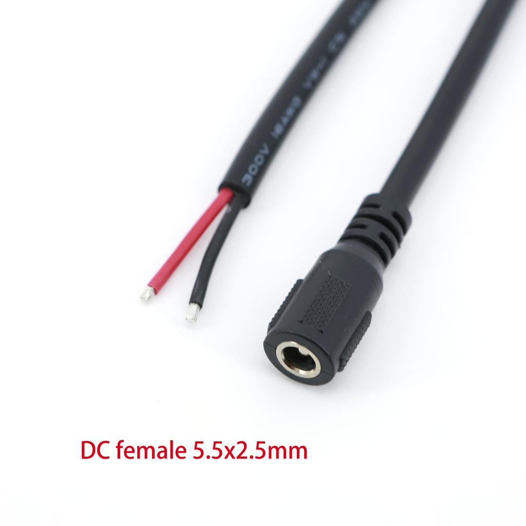 18cm 12V 16awg DC Male Female Connector Power Jack Cable Adapter Plug Supply 10A 5.5x2.1 5.5x2.5MM for CCTV Camera Led Strip