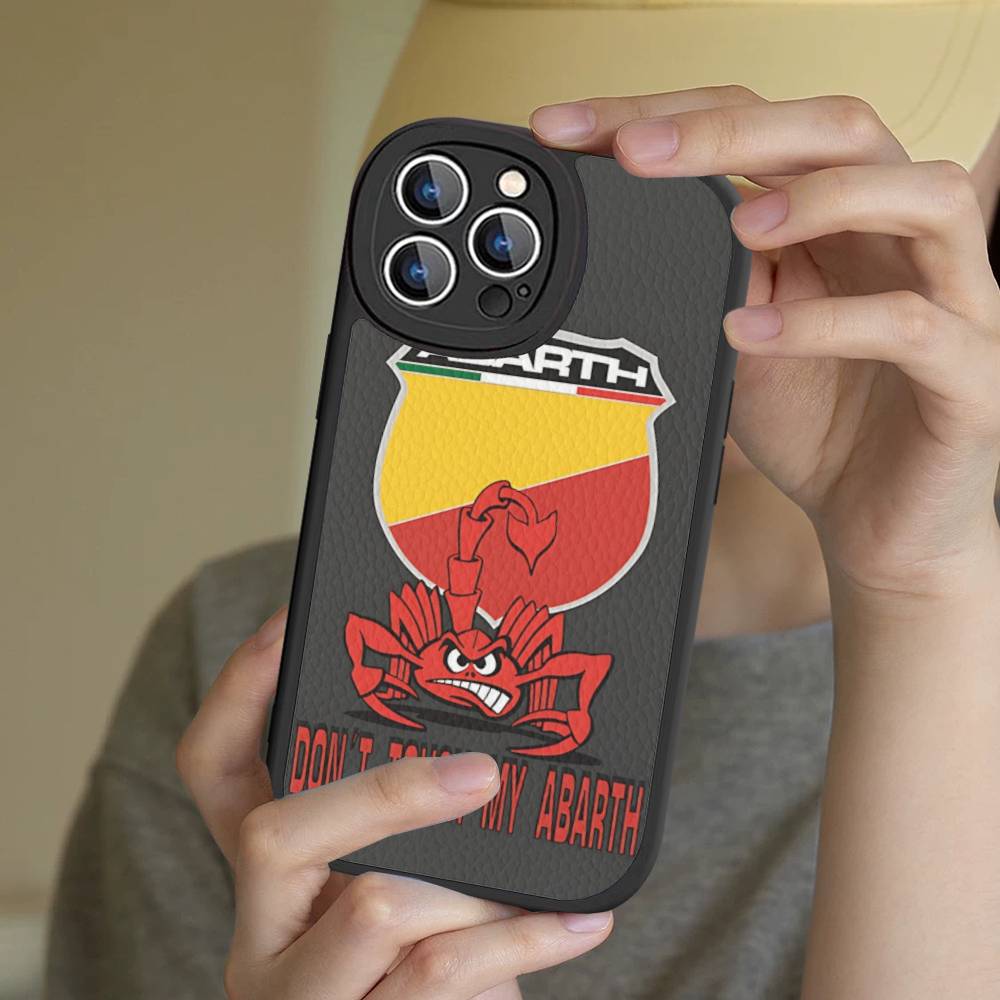 Italy Famous Car A-ABARTH Logo Phone Case Hard Leather For IPhone 14 13 16 Mini 15 14 11 12 Pro Max Plus Fundas