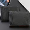 Male Coin Purse Anti-Theft Credit Card Holder Slim Minimalist Carbon Fiber Card Holder with Zipper Men Wallets Business